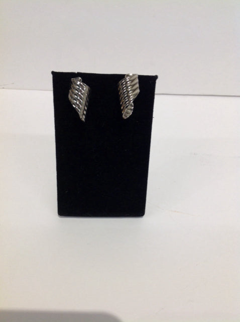 Silver Barrel Style Earrings