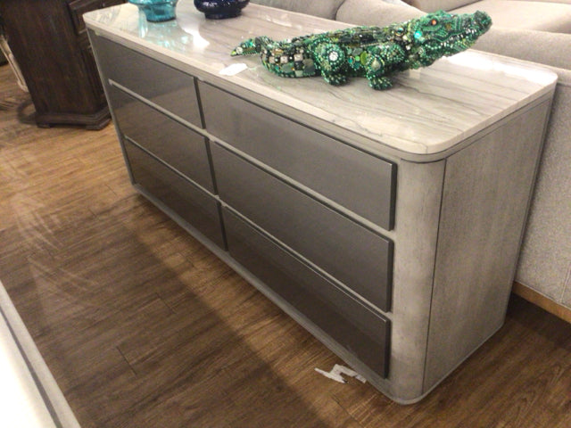 Adriana Hoyos Stone Top Six Drawer Dresser