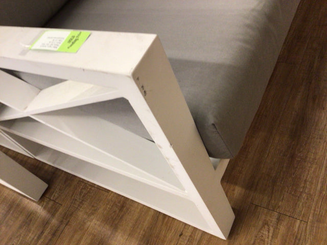 92.75" X 36" X 34" AS-IS City Furniture Linear White Dark Gray Aluminum Sofa