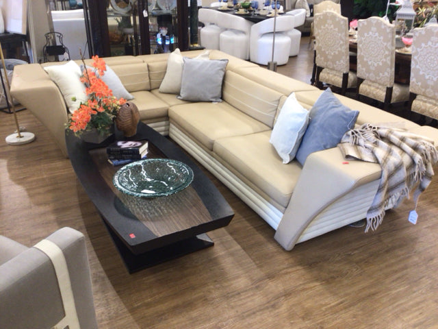 Formenti Divani Cream/Tan Avatar Leather Corner Sofa