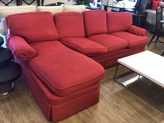 112" X 35" X 39" Vanguard Red 2 Pc Fabric Sectional