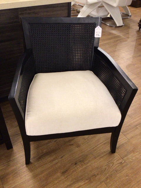 Black Wood/Black Cain Arm Chair