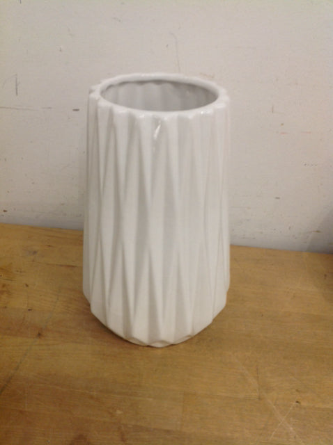Vase- 10" White Ceramic
