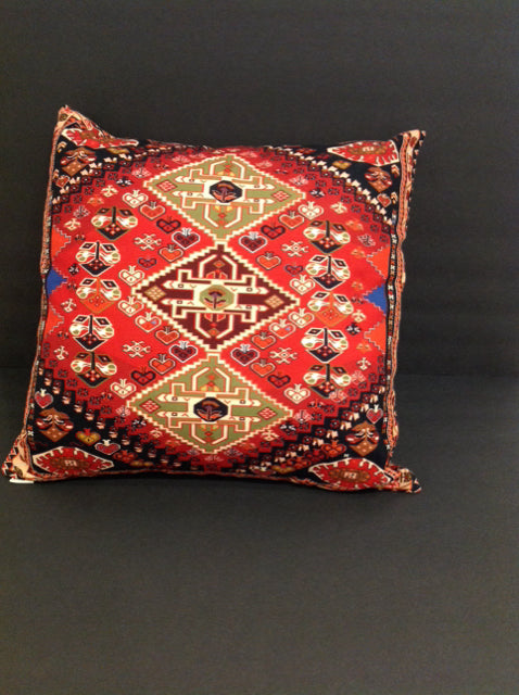 Boho Red Tapestry Fleece Pillow