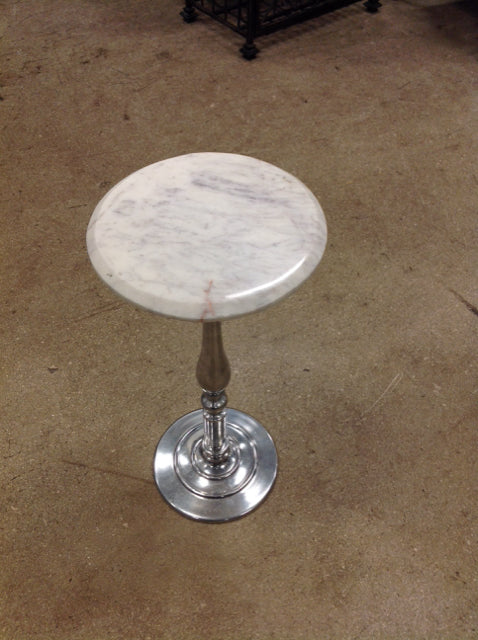 Silver & Marble Accent Table