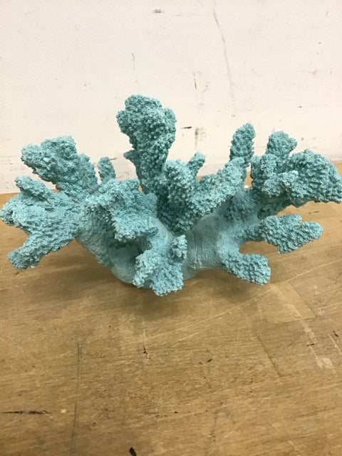 9"x7" Aqua Resin Coral Sculpture