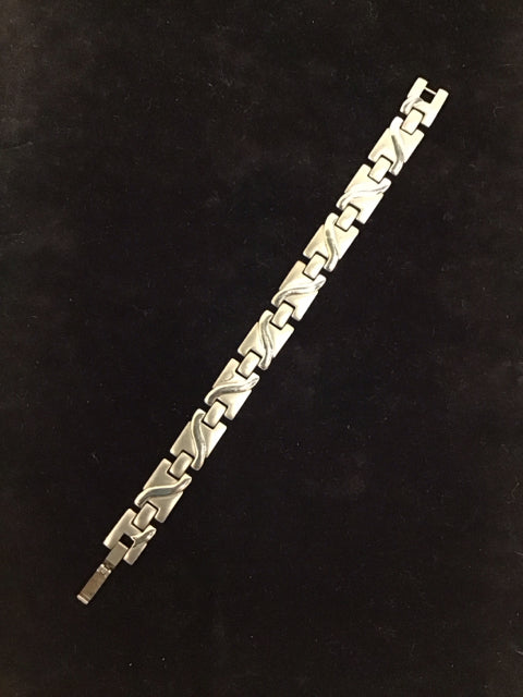 Men's Brushed Silver Metal Bracelet