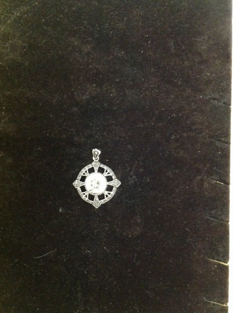 Round Marcasite Rhinestone Pendant