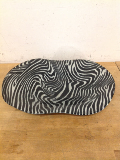 Glass Black/Silver Zebra Tray