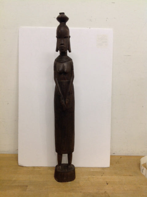 31" Hand Carved Thai Welcoming Lady Figure