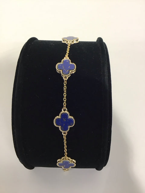 Van Cleef Style Lapis Lazuli Bracelet