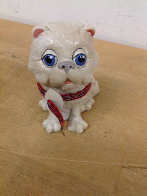 Little Paws Resin White Dog