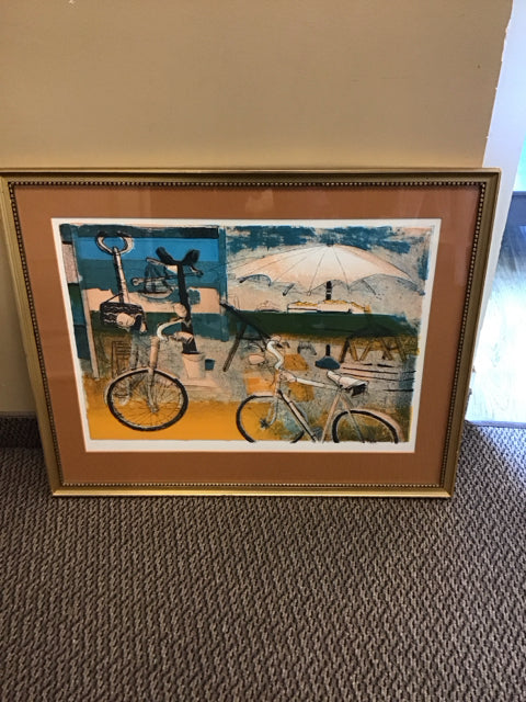 30x23 Framed "The Bicycle" Eva Fischer S/N