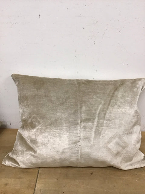 23"x16" RH Cream Lustrous Velvet Lumbar Pillow