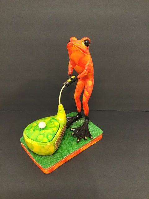 11" Frog Playing Golf