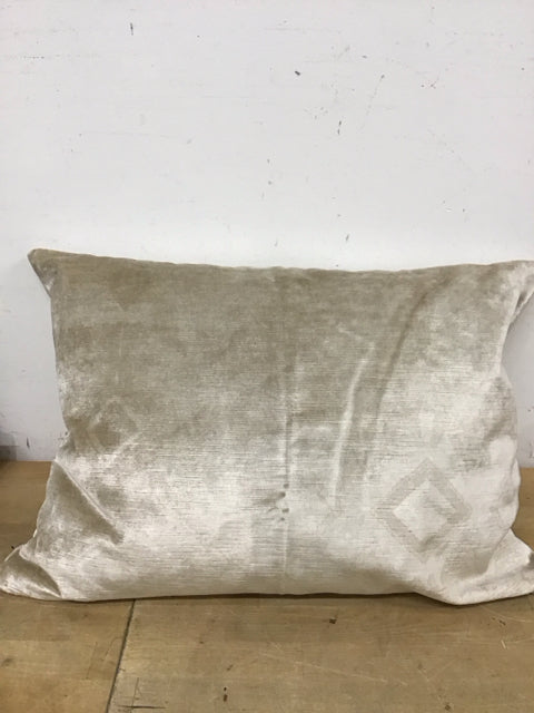 23"x16" RH Cream Lustrous Velvet Lumbar Pillow