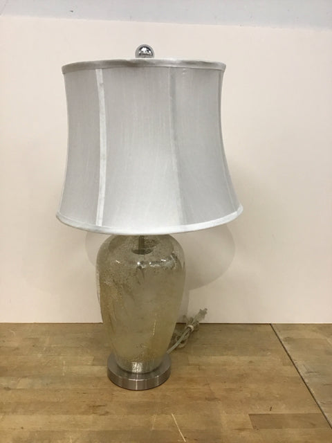 26" Mercury Glass w/Leaf Design Lamp w/Shade