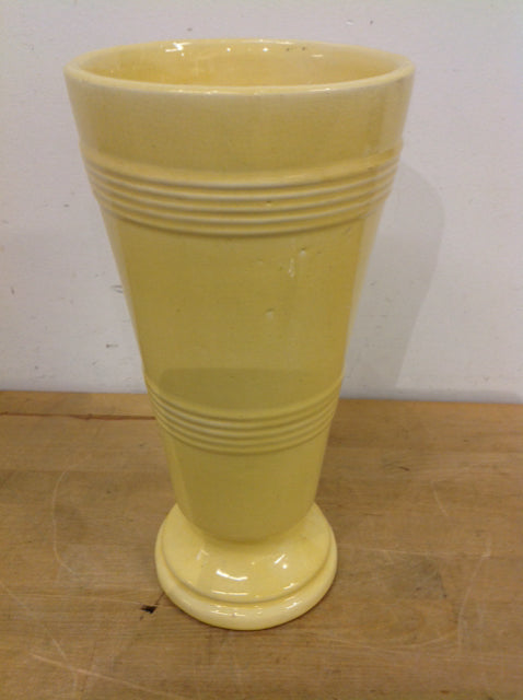 Vase- 14" Yellow Ceramic