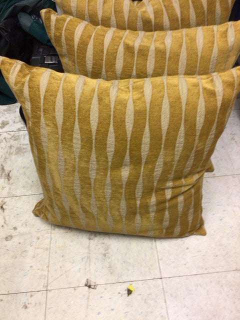 Gold Tan Stripe Pillow
