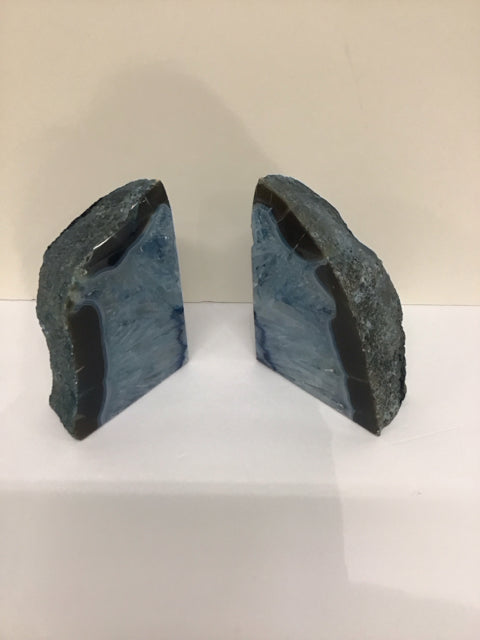 Blue Geode Bookends