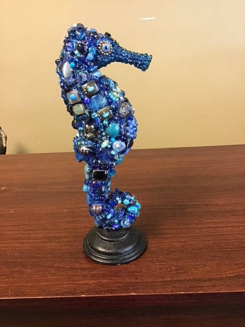 Blue Seahorse "So Blue" 12"x3" By Susan David