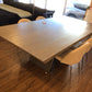 AS-IS Light Grey Wood Top Dining Table (Marks On Top)