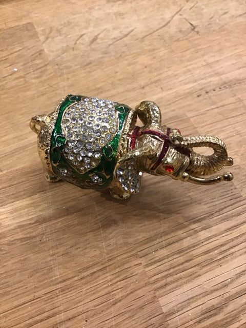 3" Crystal Elephant Trinket Box