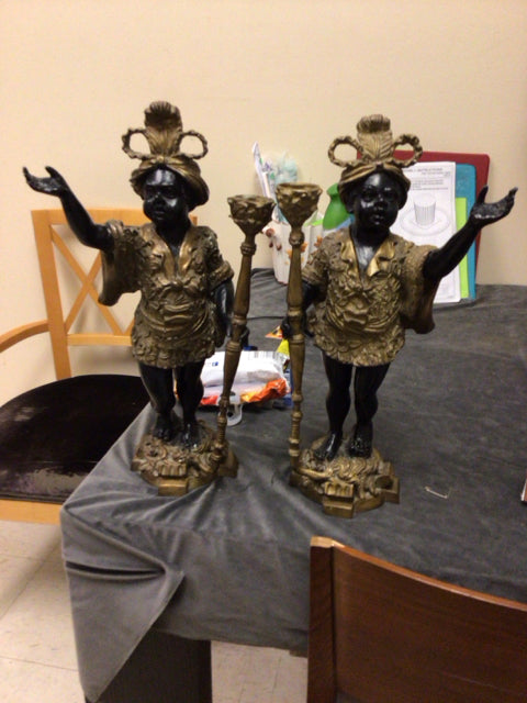 Pair Of Blackamoor Candle Holders