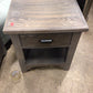 AS-IS 22 1/2" X 16" Bassett Grey One Drawer Wood Nightstand