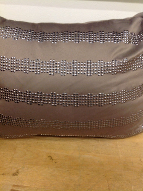 Pillow- 14" Silver Beaded