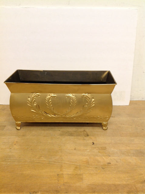 17.5"x8" Gold Painted Metal Planter