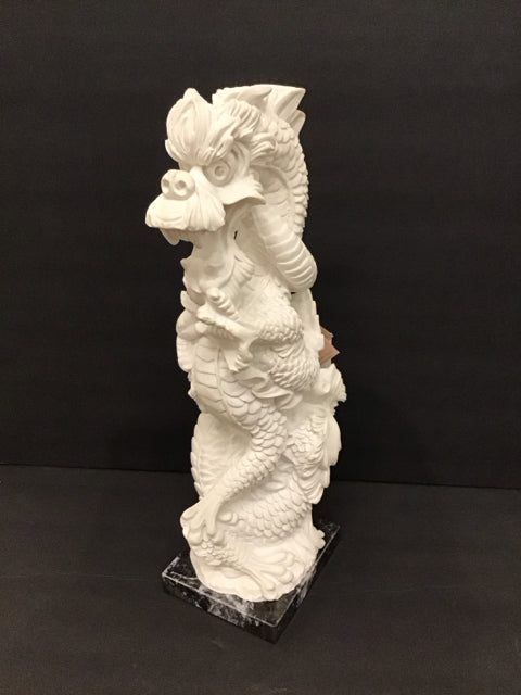 Marble Base Carved Dragon Statue