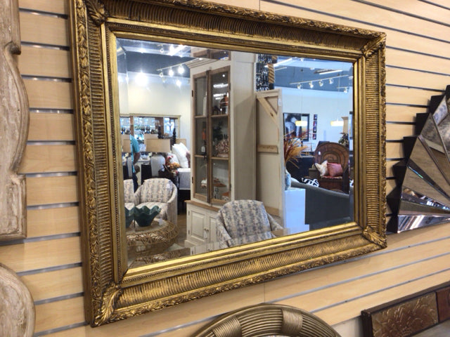 44" X 32" Perigold Gold Framed Beveled Mirror