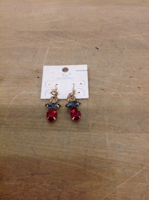 3 Rhinestone Dangle Earrings