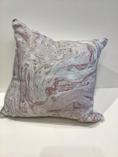 Pink/White Marbleized Cotton Pillow
