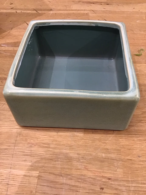 6" Teal Ceramic Square Bowl/Planter