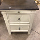 AS-IS Ashley Furniture Two Drawer Cream Two Tone Nightstand(Top Damage)