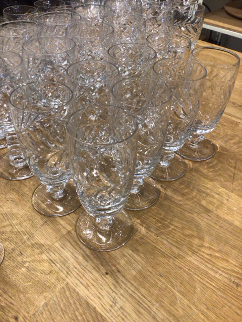 Set Of 8 Footed Single Block Water Glasses