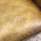 AS-IS Pottery Barn Cognac Manual Reclining Distressed Arm Chair (Cushion Damage)