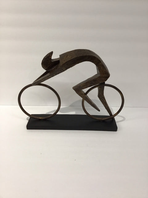 Bronze Resin Cyclist Sculpture