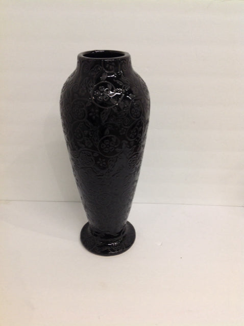 Black Glazed Ceramic Vase