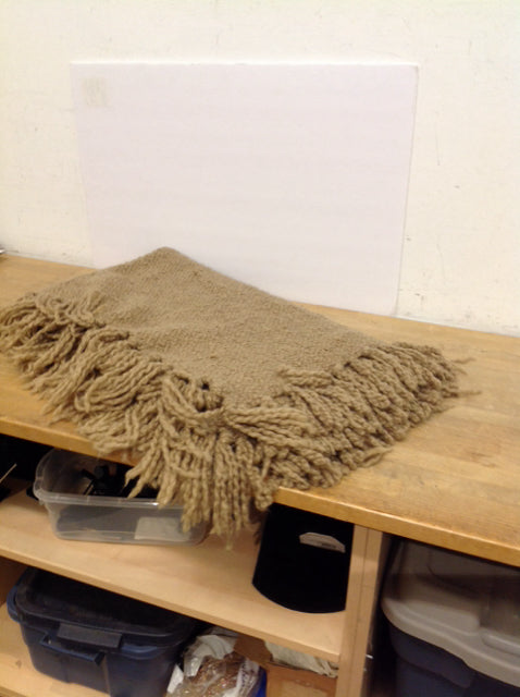 Pottery Barn Brown Throw w/Fringes