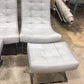AS-IS Williams & Sanoma James Grey Leather Chair & Ottoman(Ottoman Discolor)