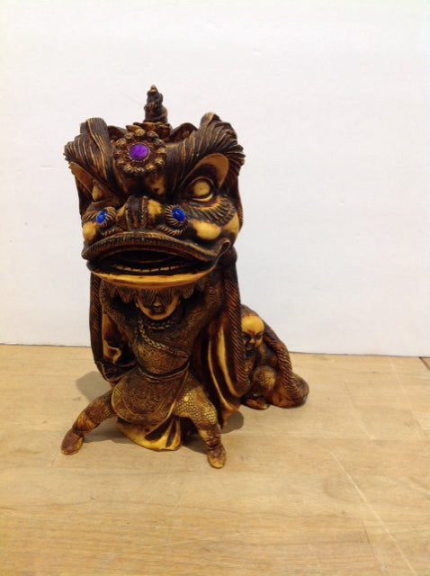 9" Brown Painted Ceramic Dragon
