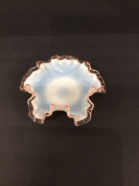6" Pink/White Crystal Bowl