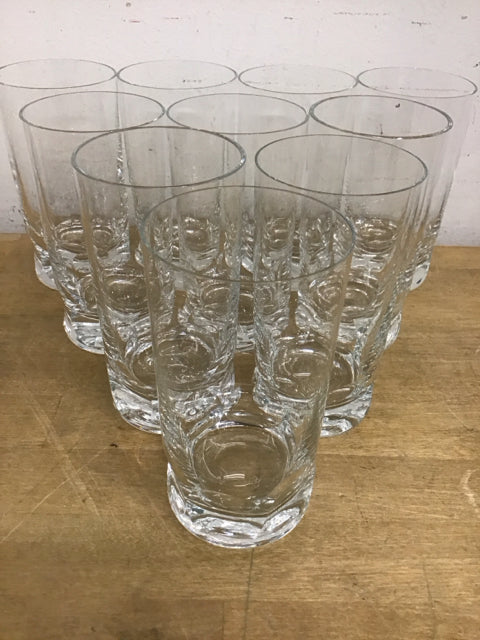 Set Of 10 5 3/4" Highball W/Circular Pattern