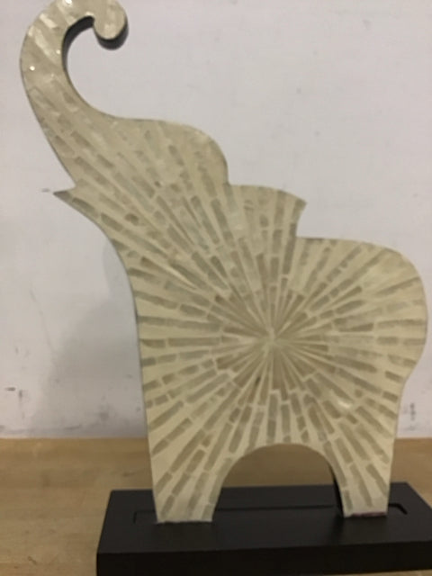 12" MOP Elephant Sculpture