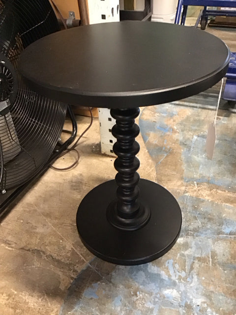 22" Black Wood Spindle End Table