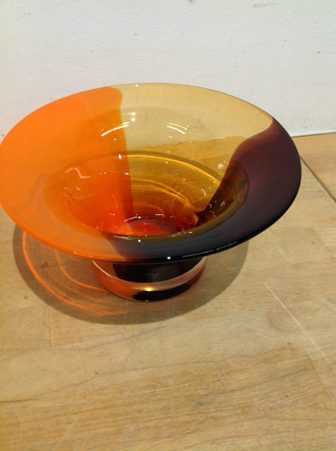 Bowl- 18" Orange Art Glass