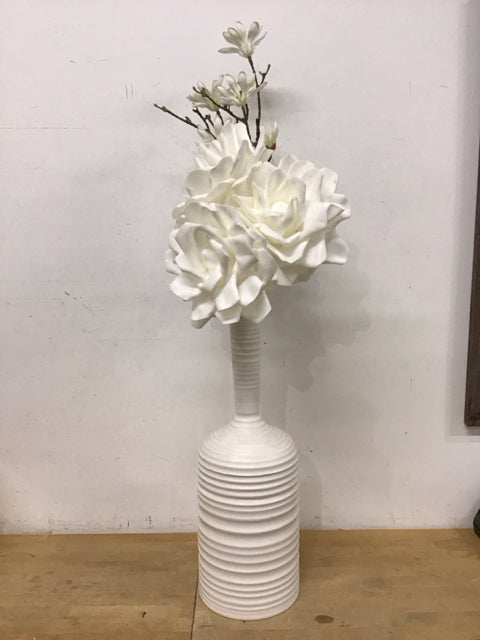 White Foam & Apple Blossoms Flower In 24" Vase